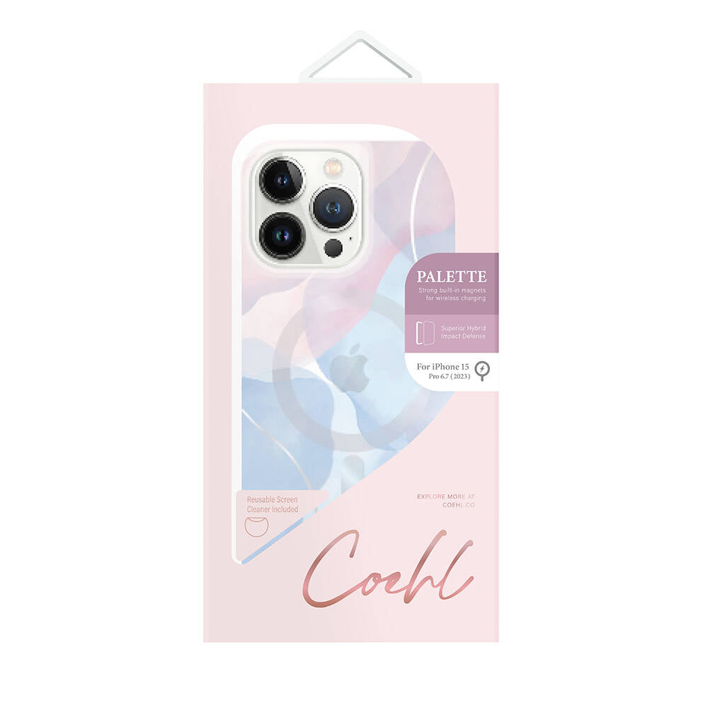 iPhone 15 Pro Max Kılıf M-safe Şarj Özellikli Dalgalı Çizgi Desenli Coehl Palette Kılıf