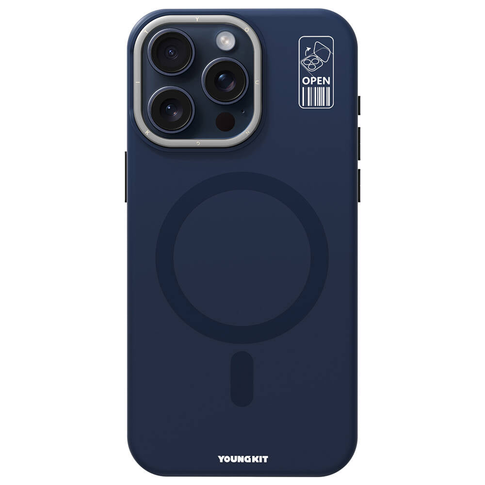 iPhone 15 Pro Max Kılıf M-safe Şarj Özellikli Kamera Standlı Youngkit Bitty Cream Kılıf