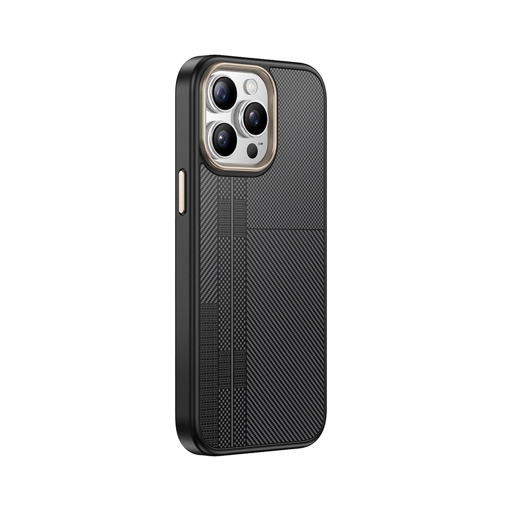 iPhone 15 Pro Max Kılıf M-safe Şarj Özellikli Karbon Fiber Görünümlü Zore Antina Kılıf