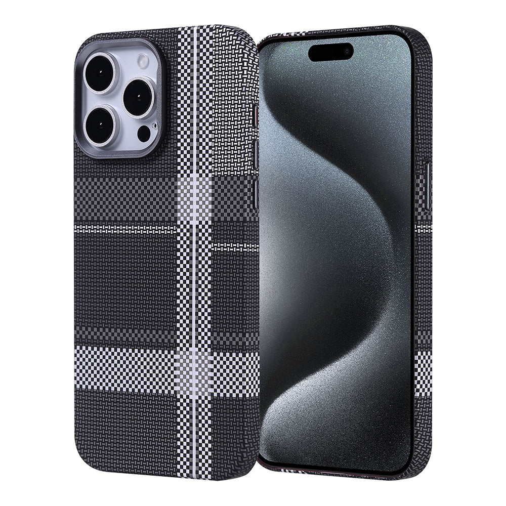 iPhone 15 Pro Max Kılıf M-safe Şarj Özellikli Karbon Fiber Görünümlü Zore Nekst Kılıf