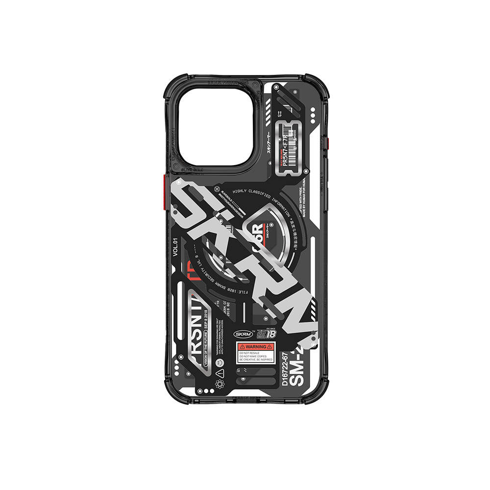 iPhone 15 Pro Max Kılıf M-safe Şarj Özellikli Katmanlı Makine Temalı SkinArma Ekho Kılıf