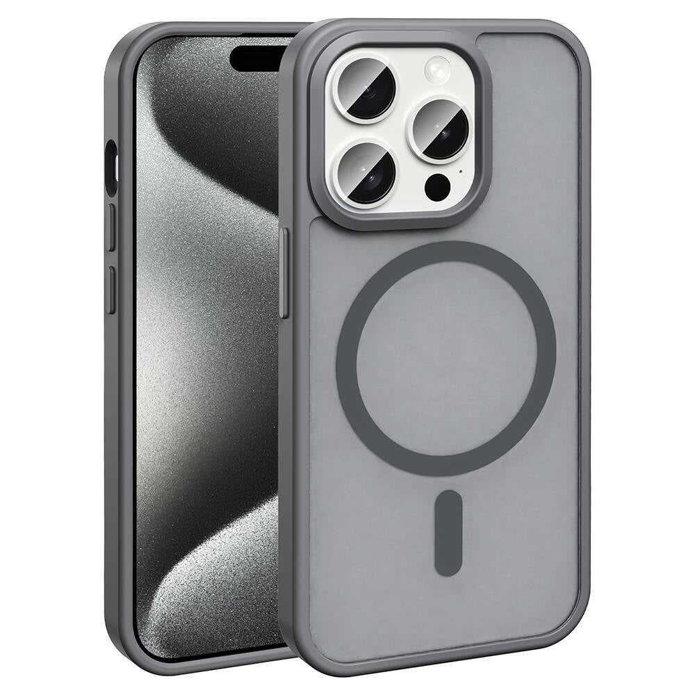 iPhone 15 Pro Max Kılıf M-safe Şarj Özellikli Mat Arka Yüzey Zore Sio Kılıf