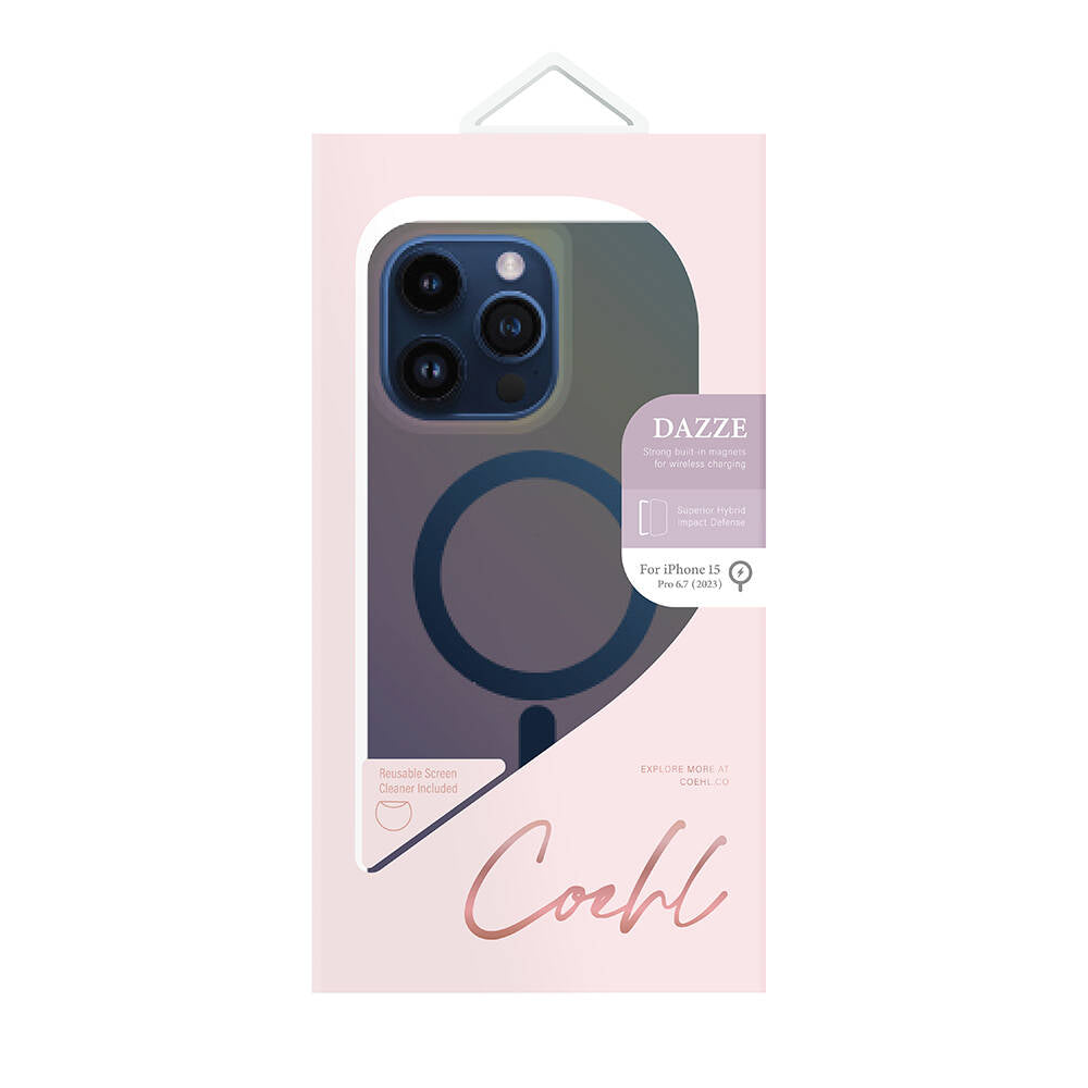 iPhone 15 Pro Max Kılıf M-safe Şarj Özellikli Mistik Mor Renkli Coehl Dazze Kılıf