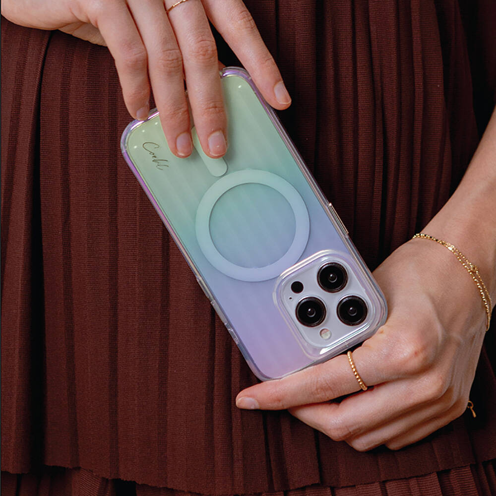 iPhone 15 Pro Max Kılıf M-safe Şarj Özellikli Parlayan Arka Yüzey Coehl Linear Kılıf