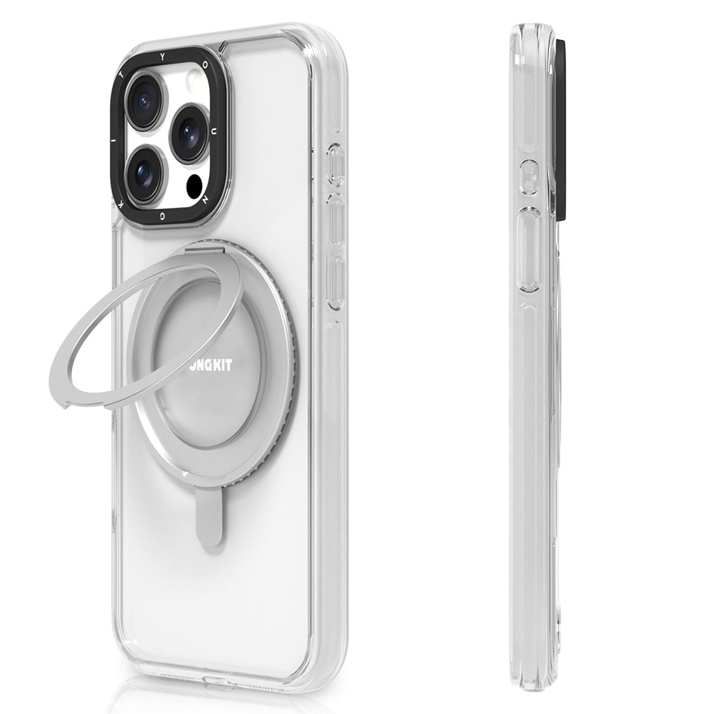 iPhone 15 Pro Max Kılıf M-safe Şarj Özellikli Parmak Ring Standlı Youngkit Pivot Serisi Kılıf