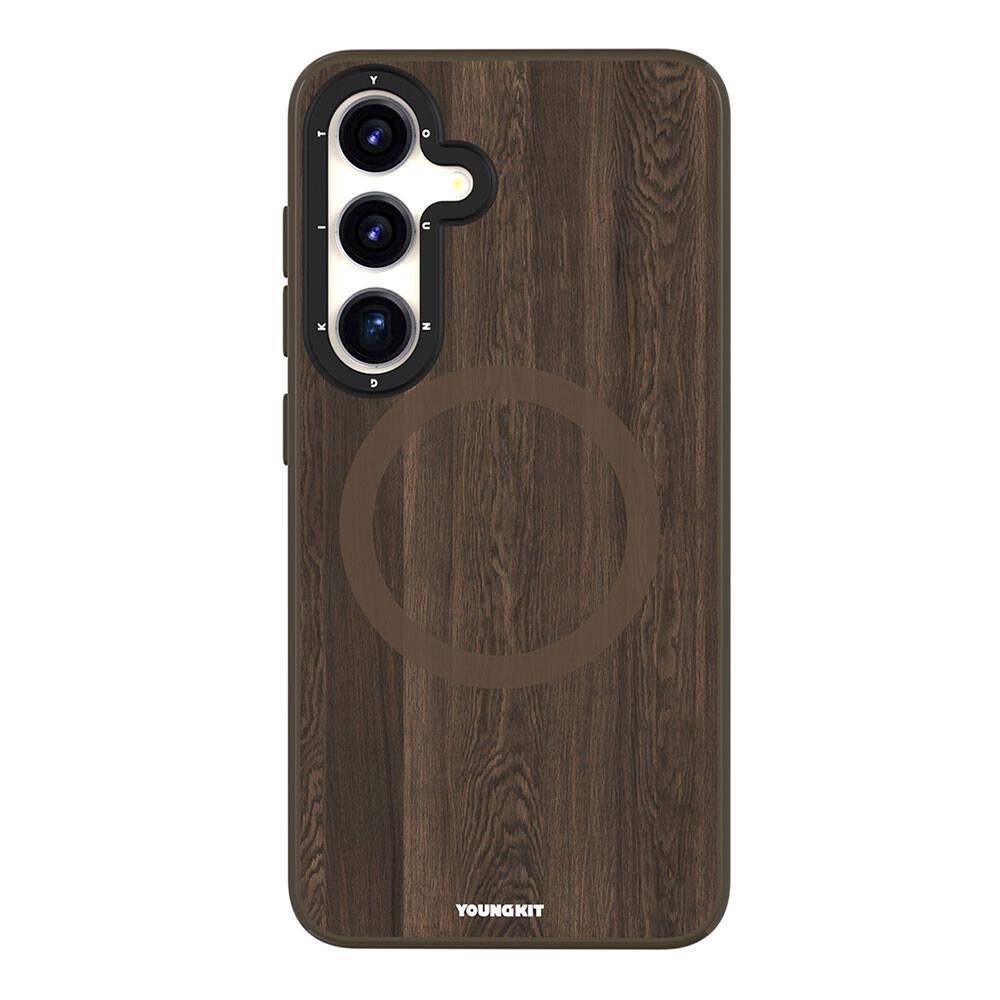 Galaxy S24 Kılıf M-safe Şarj Özellikli Sararmaya Dayanıklı Youngkit Wood Forest Serisi Kılıf