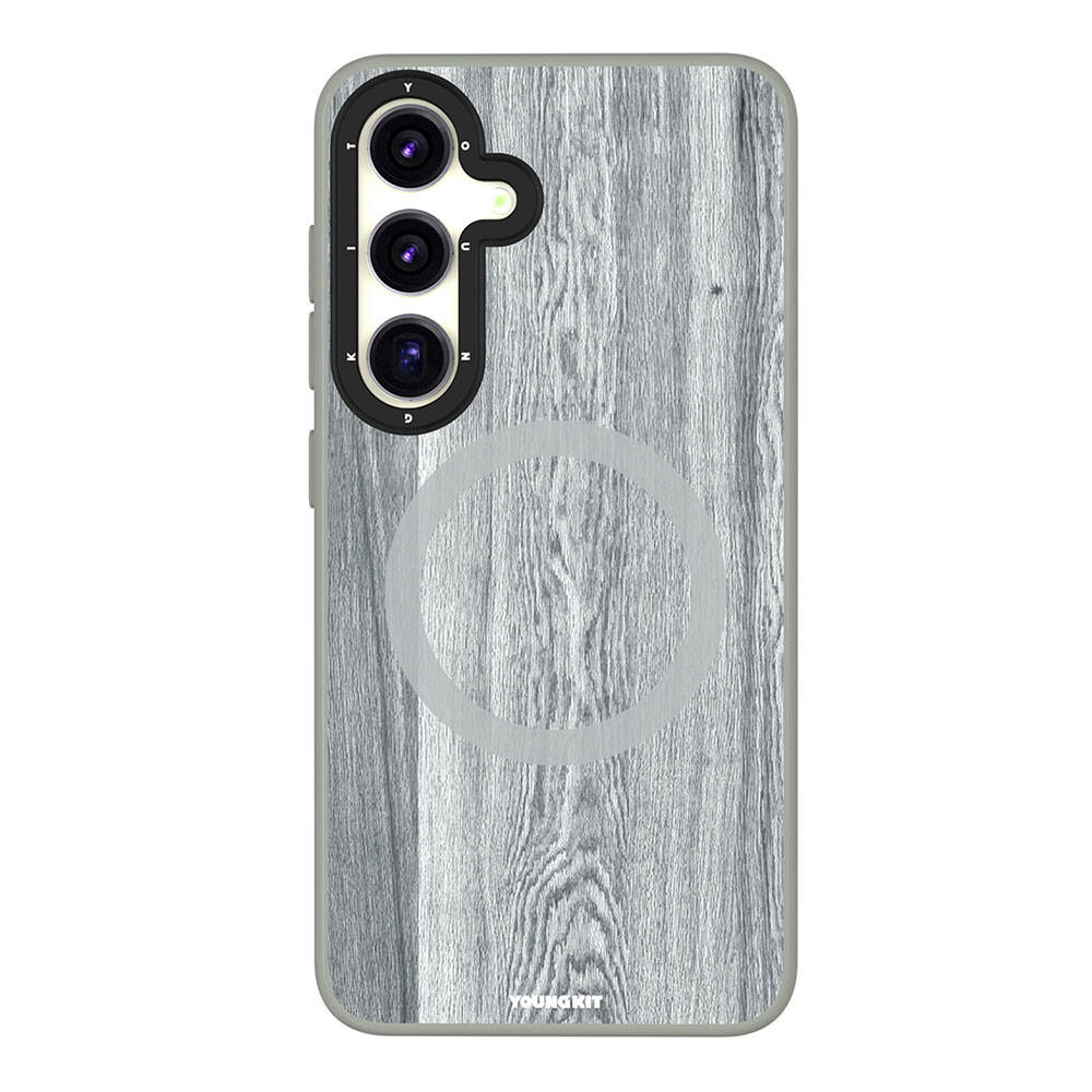 Galaxy S24 Kılıf M-safe Şarj Özellikli Sararmaya Dayanıklı Youngkit Wood Forest Serisi Kılıf