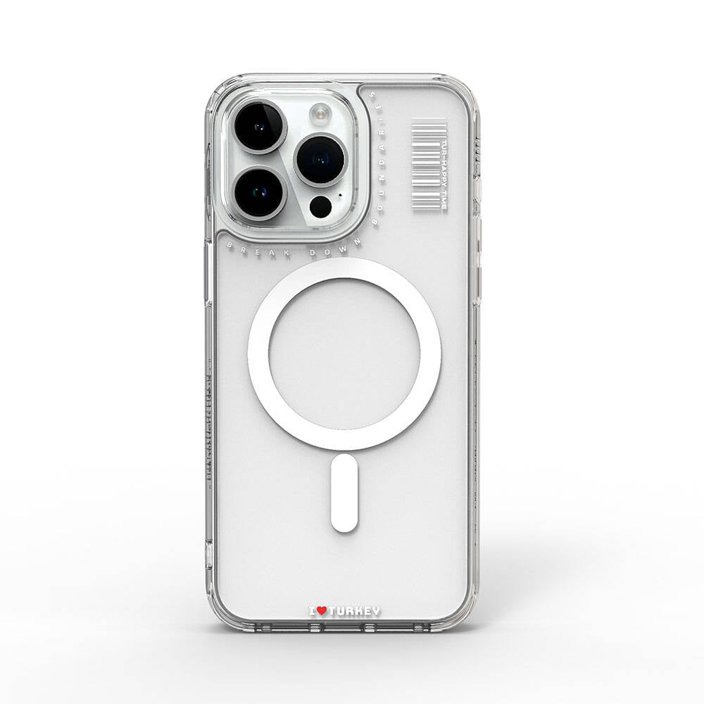 iPhone 15 Pro Max Kılıf M-safe Şarj Özellikli Şeffaf Transparan Wiwu Turkey D Serisi Kılıf