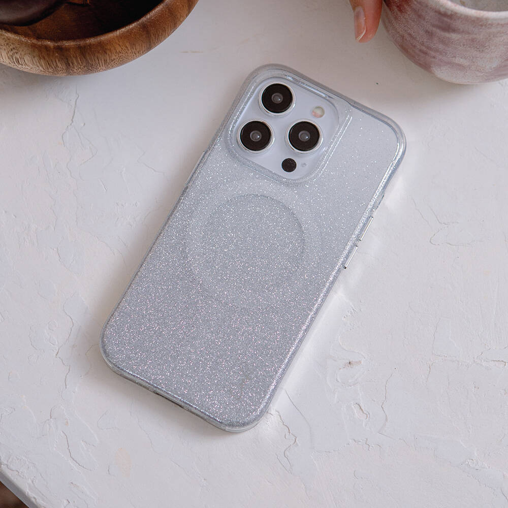 iPhone 15 Pro Max Kılıf M-safe Şarj Özellikli Simli Arka Yüzey Coehl Lumino Kılıf