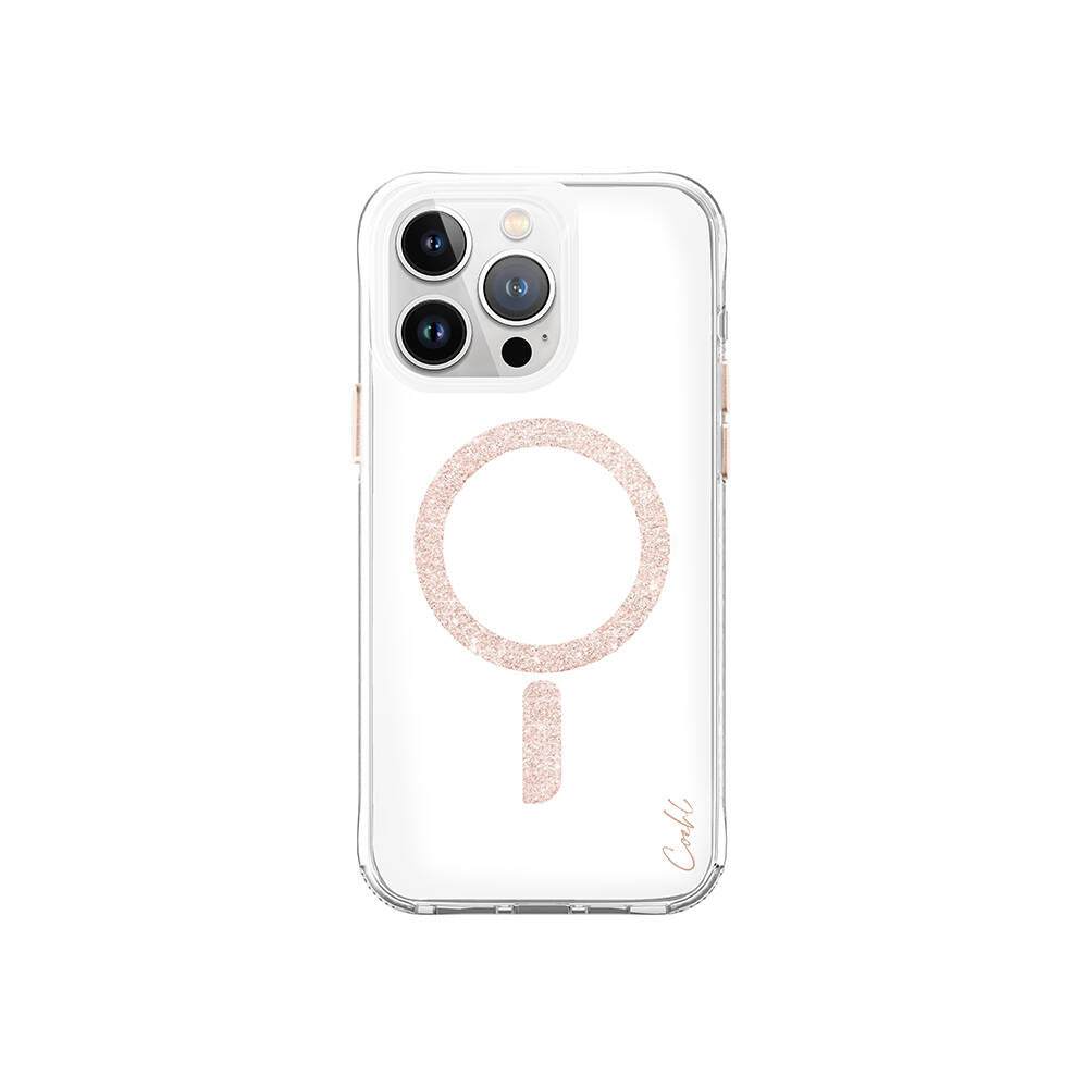 iPhone 15 Pro Max Kılıf M-safe Şarj Özellikli Simli Magnetik Coehl Glace Kılıf