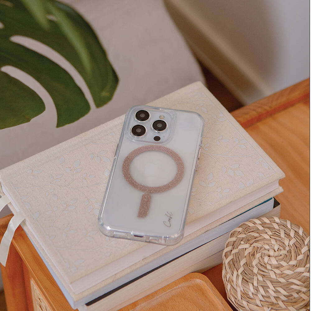 iPhone 15 Pro Max Kılıf M-safe Şarj Özellikli Simli Magnetik Coehl Glace Kılıf