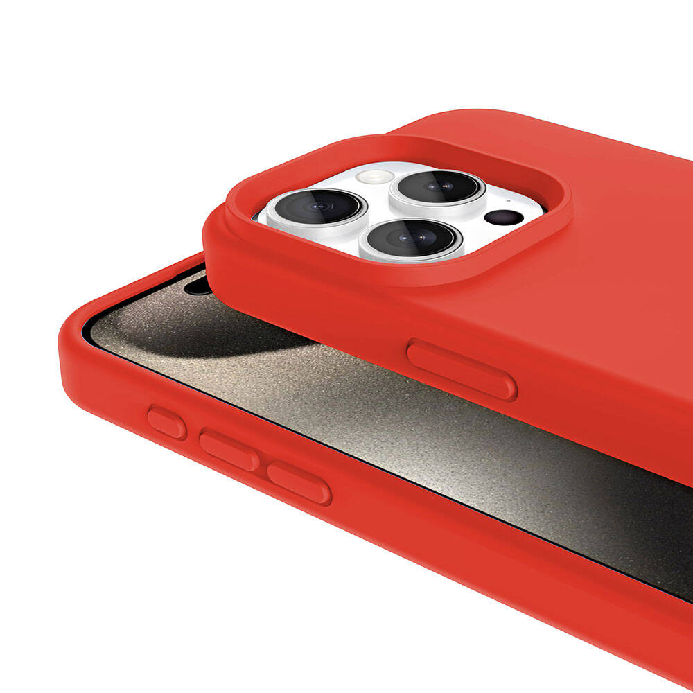 iPhone 15 Pro Max Kılıf M-safe Şarj Özellikli Sıvı Teknolojili Silinebilir Sert Zore Kivi Kılıf