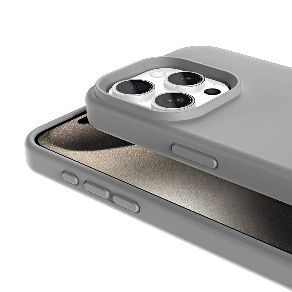 iPhone 15 Pro Max Kılıf M-safe Şarj Özellikli Sıvı Teknolojili Silinebilir Sert Zore Kivi Kılıf