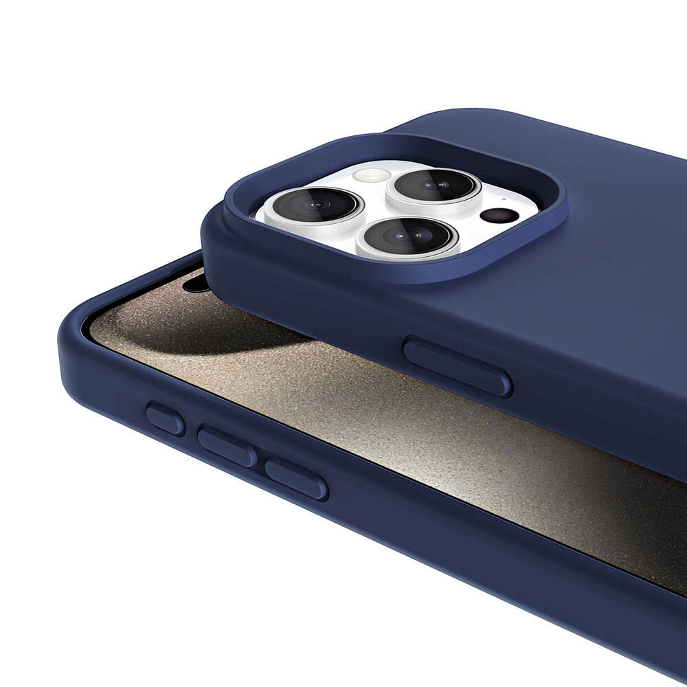 iPhone 15 Pro Max Kılıf M-safe Şarj Özellikli Sıvı Teknolojili Silinebilir Sert Zore Kivi Kılıf