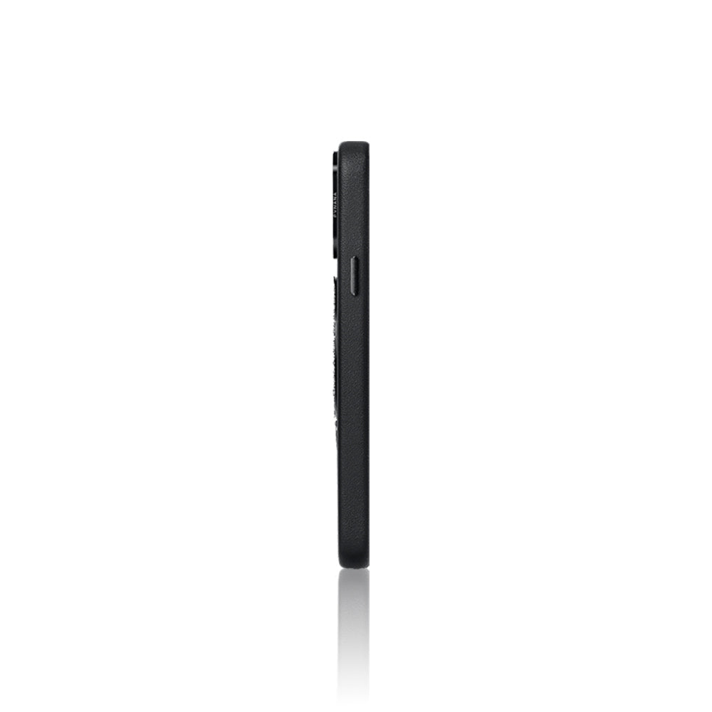 iPhone 15 Pro Max Kılıf M-safe Şarj Özellikli Standlı Suni Deri Tasarımlı Pynana Dancing Circle Serisi Kılıf