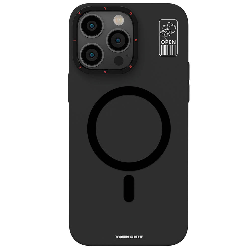 iPhone 15 Pro Max Kılıf M-safe Şarj Özellikli Standlı YoungKit Hermit Bracket Serisi Kılıf