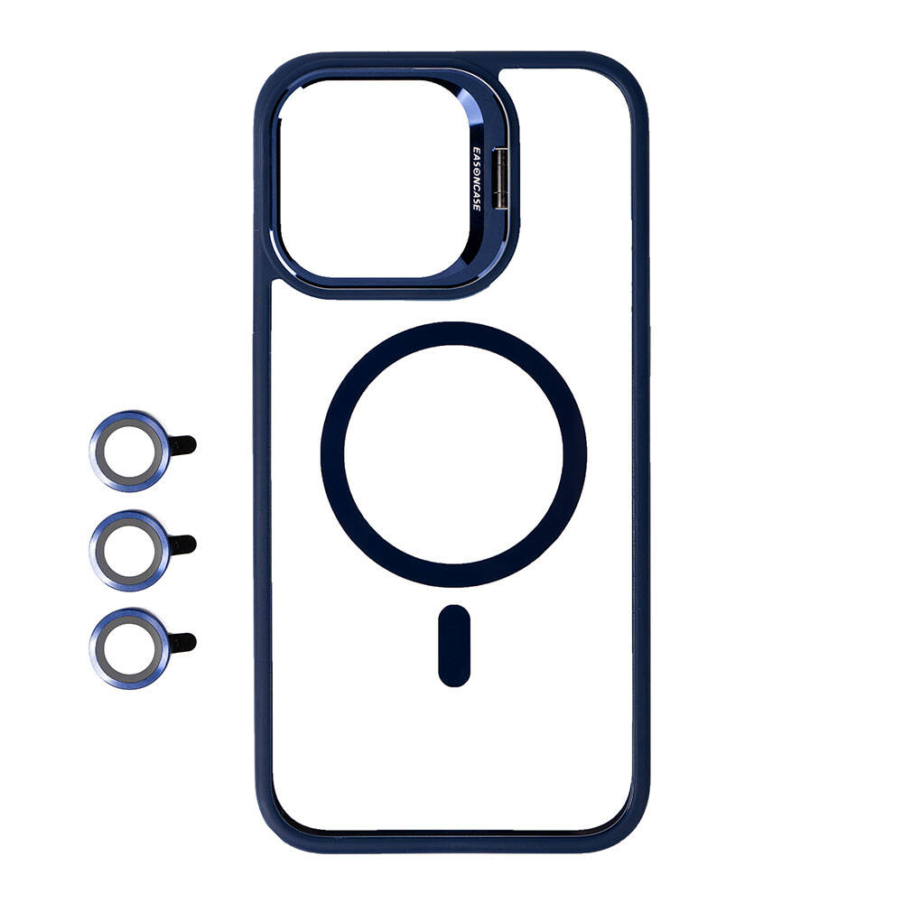 iPhone 15 Pro Max Kılıf M-safe Şarj Özellikli Standlı Zore M-safe Klon Lensli Kılıf