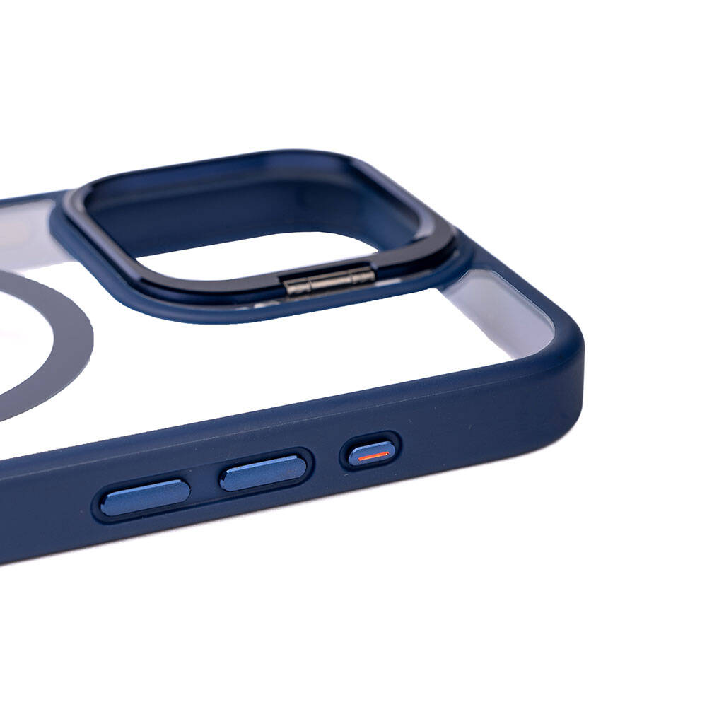 iPhone 15 Pro Max Kılıf M-safe Şarj Özellikli Standlı Zore M-safe Klon Lensli Kılıf