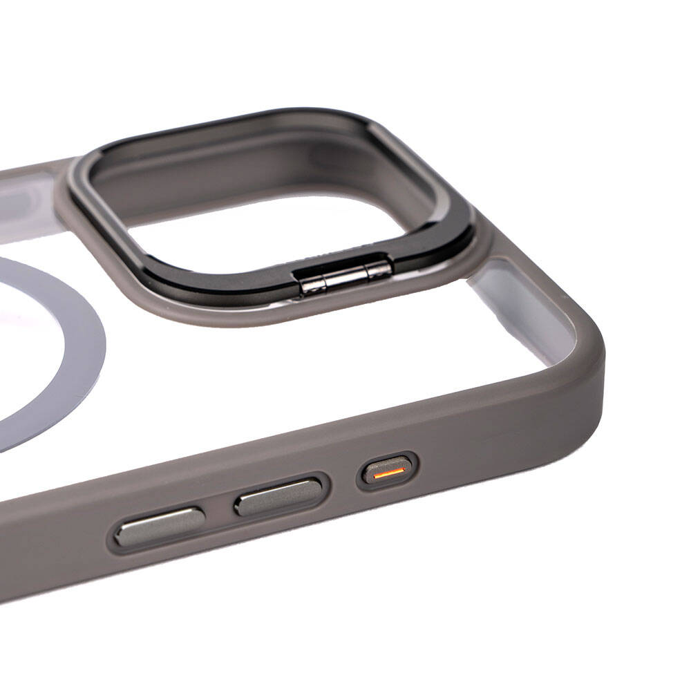 iPhone 15 Pro Max Kılıf M-safe Şarj Özellikli Standlı Zore M-safe Klon Lensli Kılıf