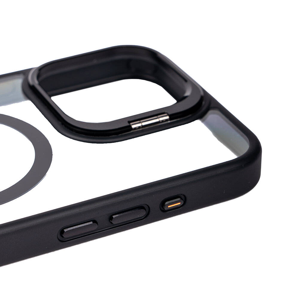 iPhone 15 Pro Max Kılıf M-safe Şarj Özellikli Standlı Zore M-safe Klon Lensli Kılıf