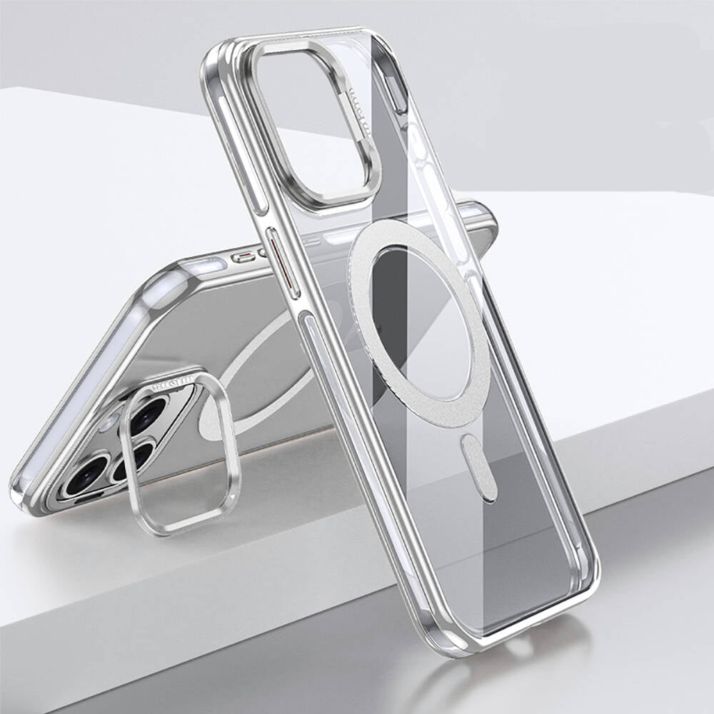 iPhone 15 Pro Max Kılıf M-safe Şarj Özellikli Wlons Standlı Efsane Kılıf