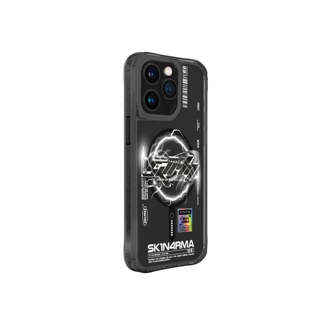 iPhone 15 Pro Max Kılıf M-safe Şarj Özellikli Yazı Desenli SkinArma Bolt Kılıf