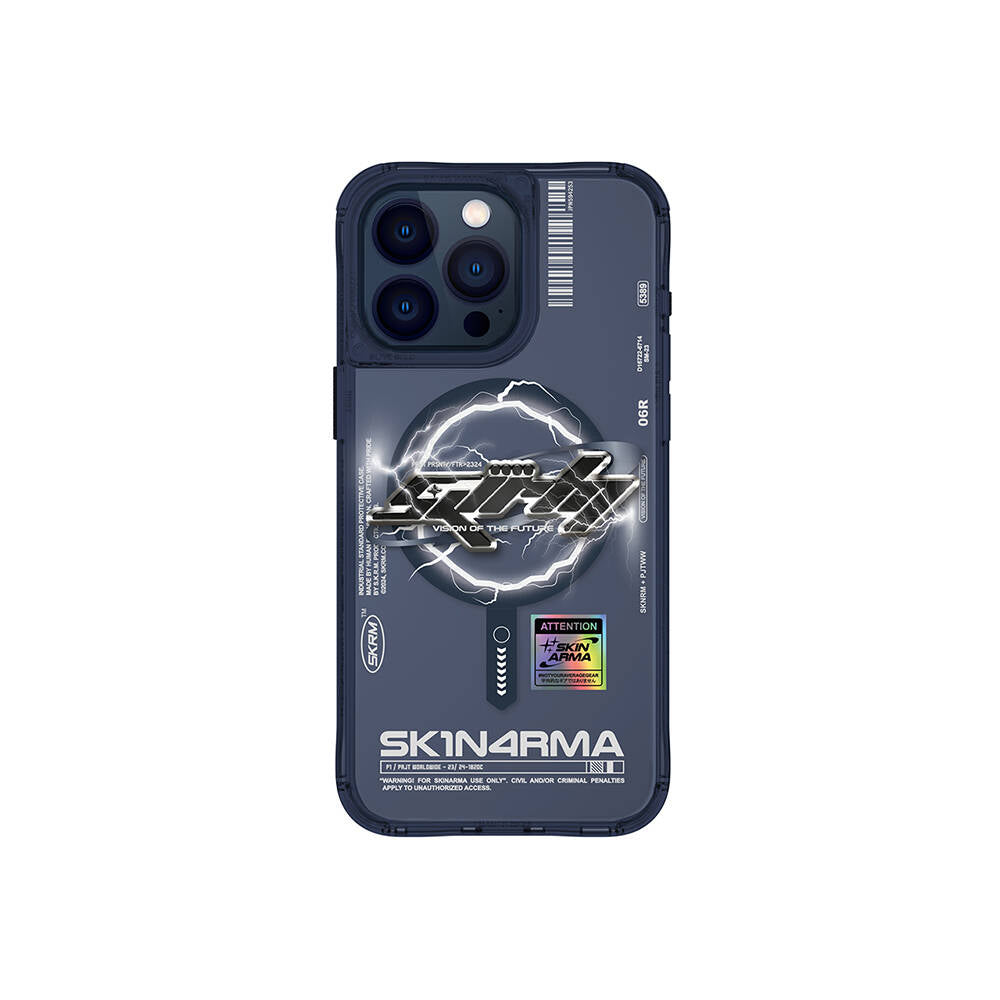 iPhone 15 Pro Max Kılıf M-safe Şarj Özellikli Yazı Desenli SkinArma Bolt Kılıf