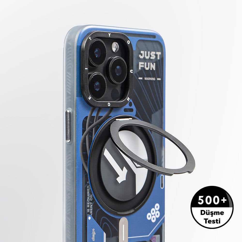 iPhone 15 Pro Max Kılıf M-safe Şarj Özellikli Youngkit 360° Standlı Starship Serisi Kılıf