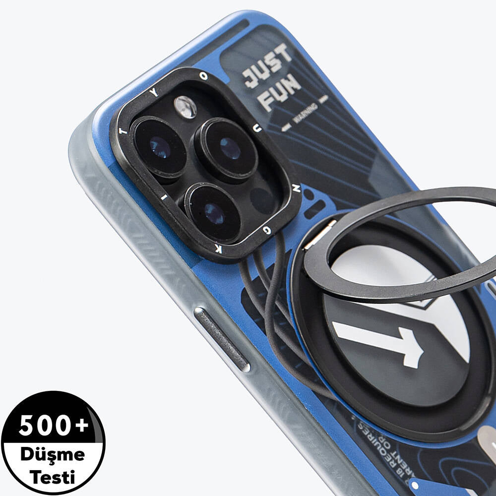 iPhone 15 Pro Max Kılıf M-safe Şarj Özellikli Youngkit 360° Standlı Starship Serisi Kılıf