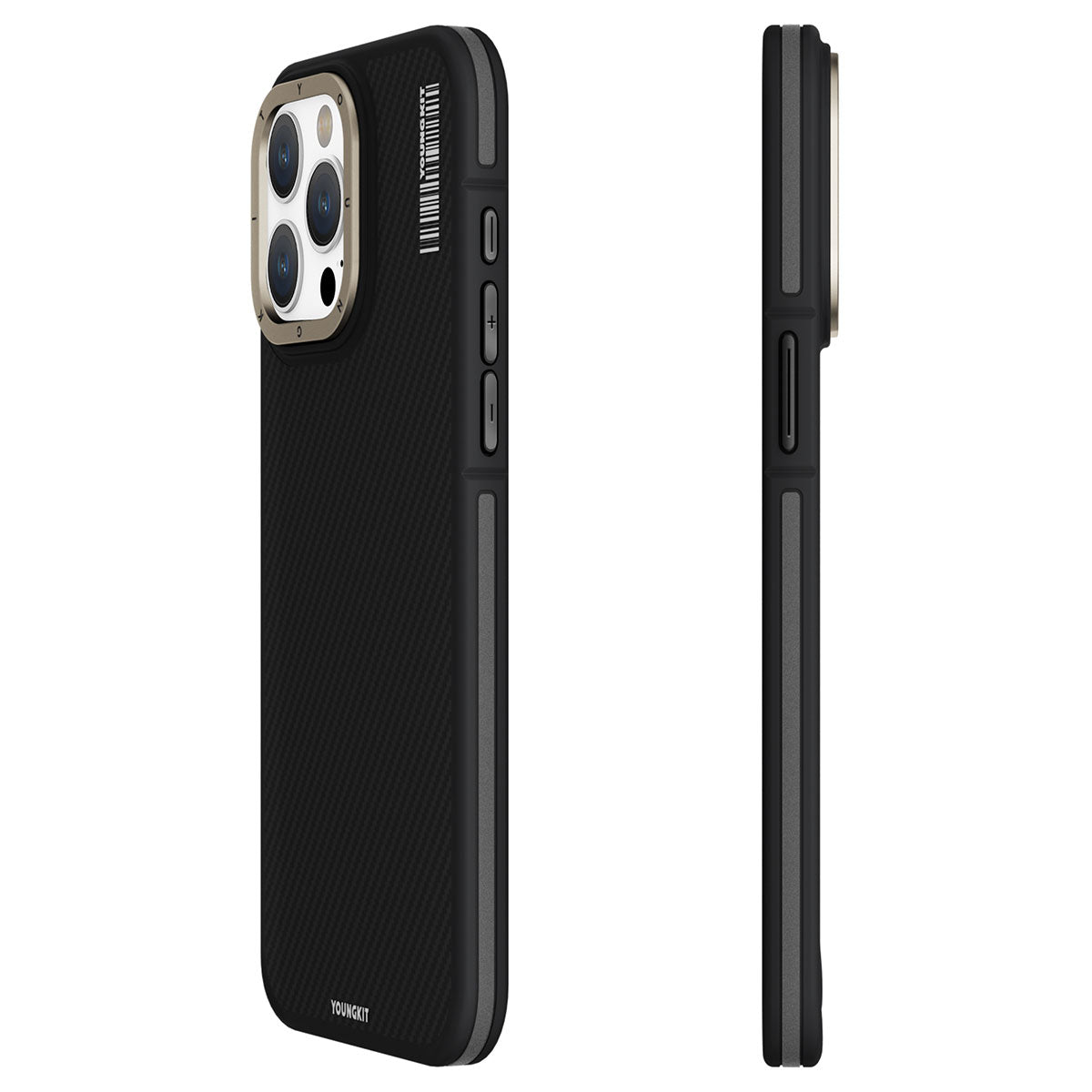 iPhone 15 Pro Max Kılıf M-safe Şarj Özellikli YoungKit 600D Kevlar Kılıf