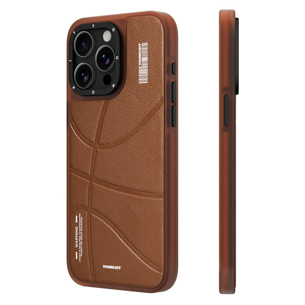 iPhone 15 Pro Max Kılıf M-safe Şarj Özellikli Youngkit Backboard Serisi Leather Kılıf