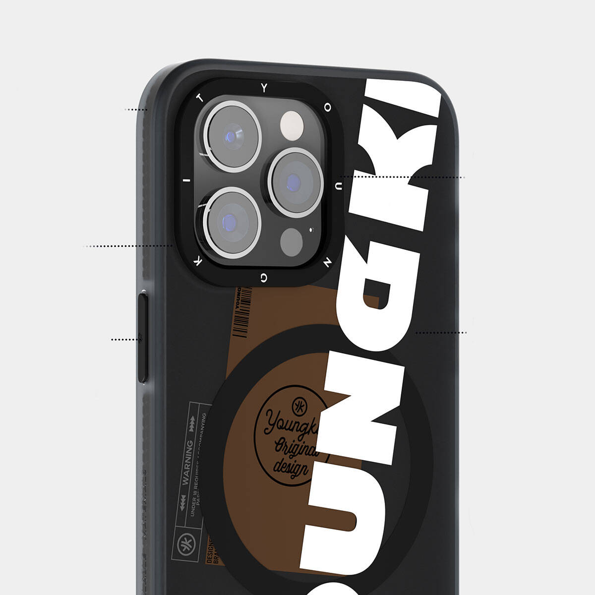 iPhone 15 Pro Max Kılıf M-safe Şarj Özellikli Youngkit Binfen Serisi Yazı Temalı Kılıf