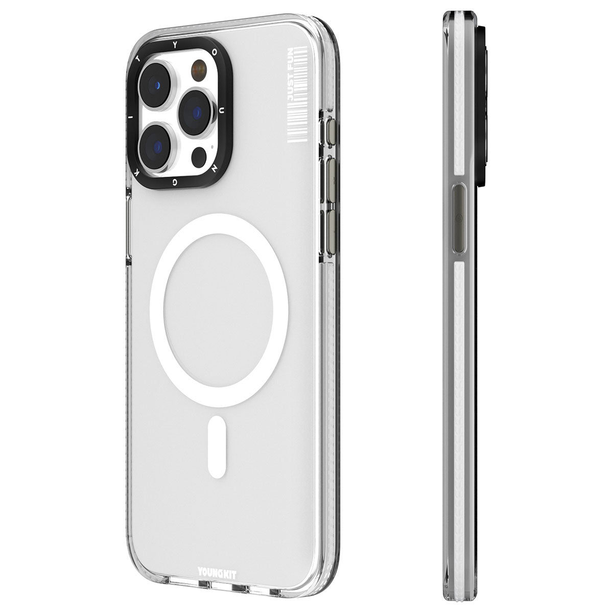 iPhone 15 Pro Max Kılıf M-safe Şarj Özellikli YoungKit Crystal Color Serisi Kılıf