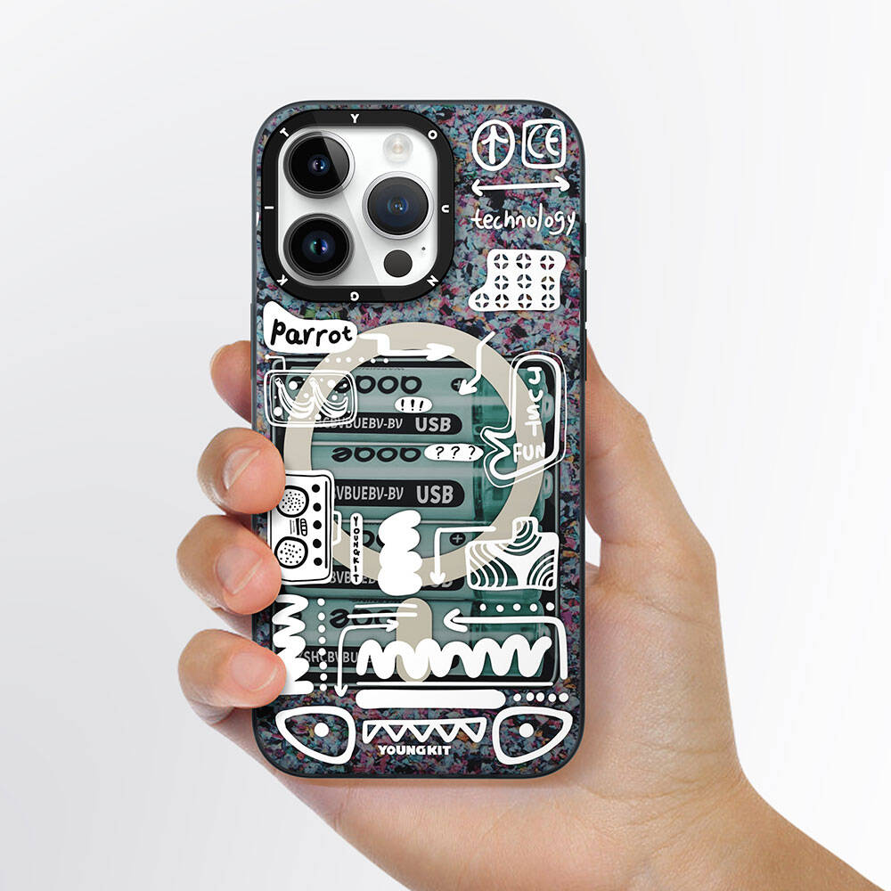 iPhone 15 Pro Max Kılıf M-safe Şarj Özellikli Youngkit Dark Matter Serisi Kılıf