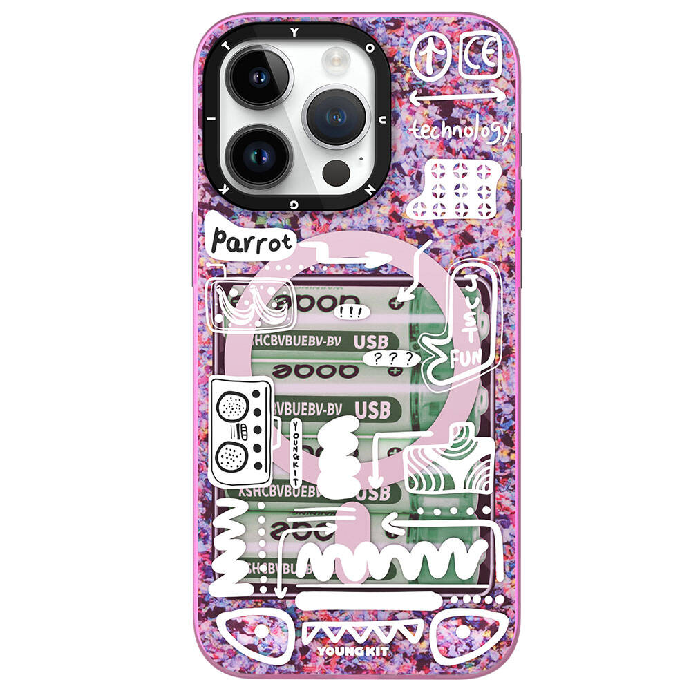 iPhone 15 Pro Max Kılıf M-safe Şarj Özellikli Youngkit Dark Matter Serisi Kılıf