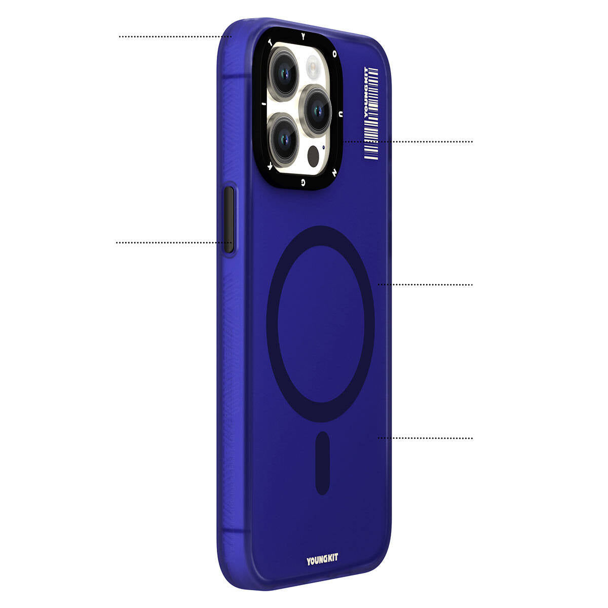 iPhone 15 Pro Max Kılıf M-safe Şarj Özellikli Youngkit Hidden Sand Serisi Kılıf