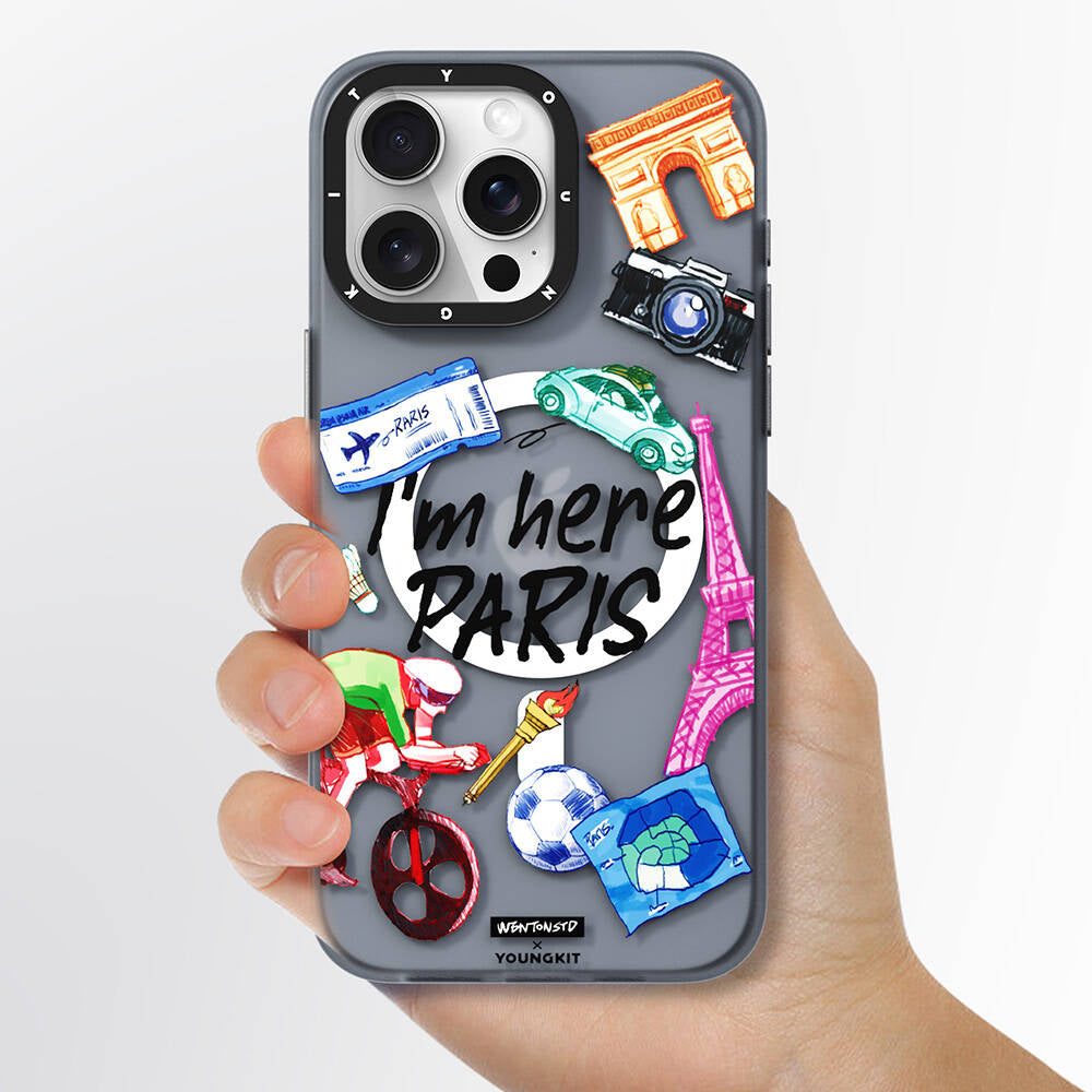 iPhone 15 Pro Max Kılıf M-safe Şarj Özellikli Youngkit in Paris Serisi Kılıf