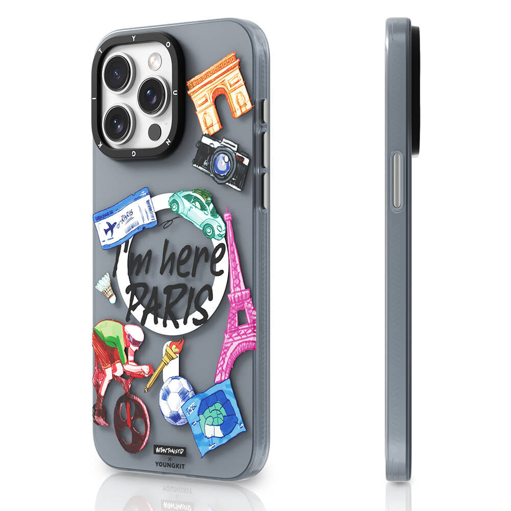 iPhone 15 Pro Max Kılıf M-safe Şarj Özellikli Youngkit in Paris Serisi Kılıf