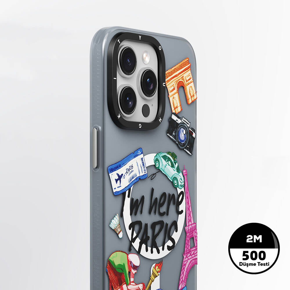 iPhone 15 Pro Max Kılıf M-safe Şarj Özellikli Youngkit in Paris Serisi Kılıf
