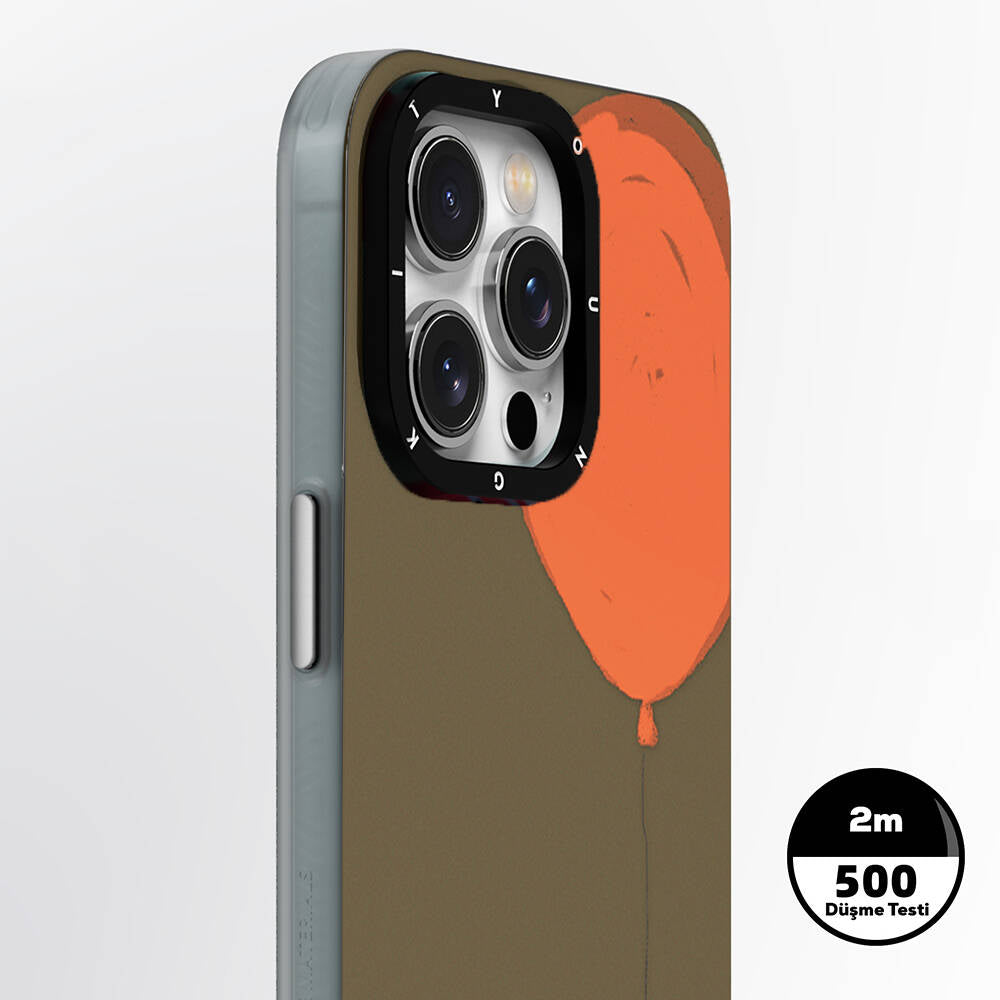 iPhone 15 Pro Max Kılıf M-safe Şarj Özellikli Youngkit Orange Serisi Flying Balloon Kılıf
