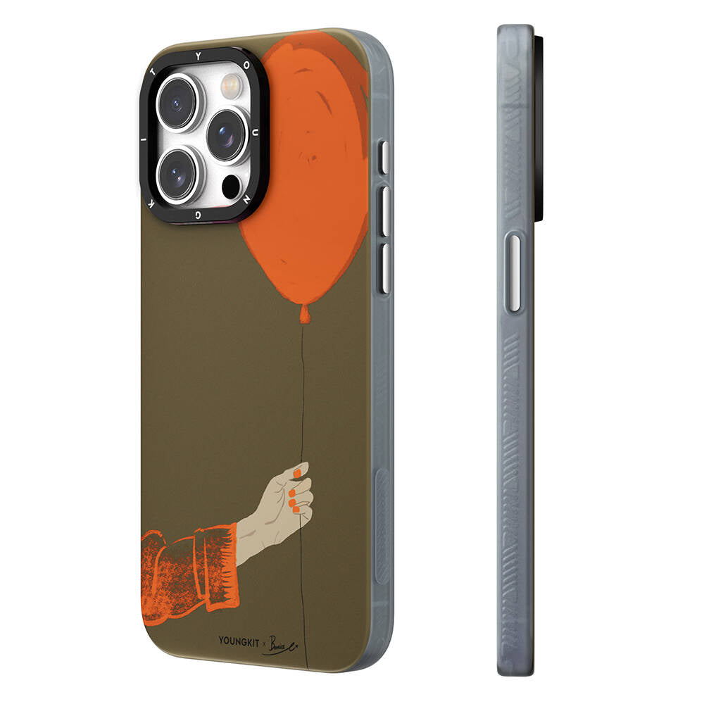 iPhone 15 Pro Max Kılıf M-safe Şarj Özellikli Youngkit Orange Serisi Flying Balloon Kılıf