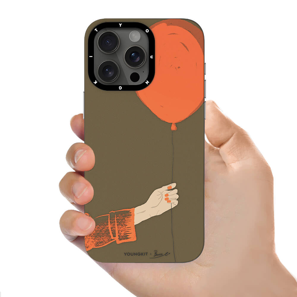 iPhone 15 Pro Max Kılıf M-safe Şarj Özellikli Youngkit Orange Serisi Flying Balloon Kılıf