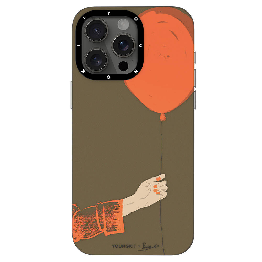 iPhone 15 Pro Max Kılıf M-safe Şarj Özellikli Youngkit Orange Serisi Flying Balloon Kılıf