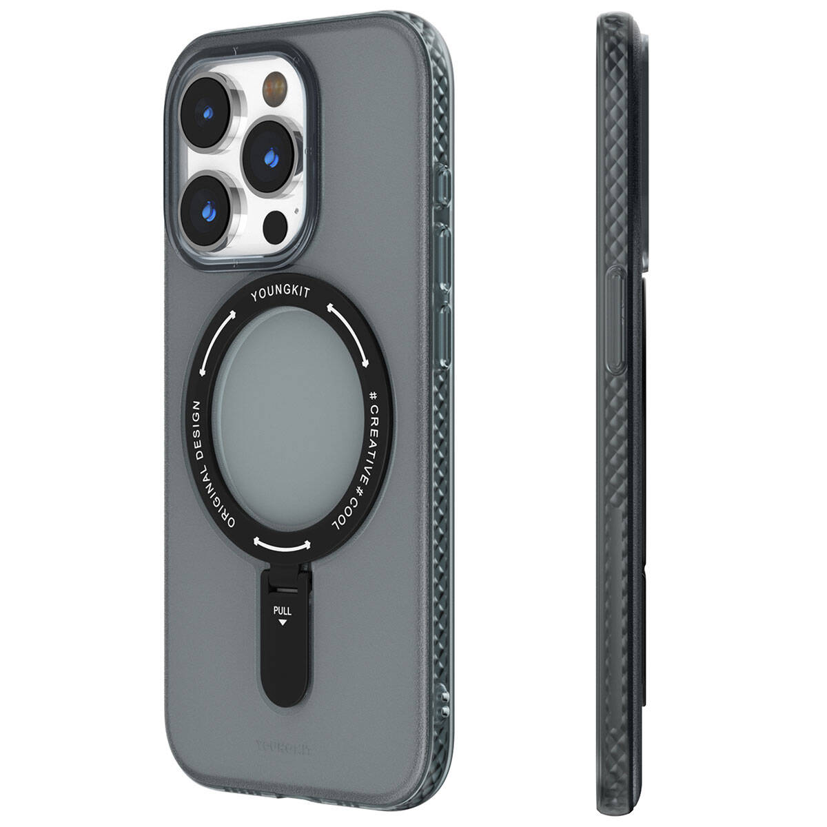 iPhone 15 Pro Max Kılıf M-safe Şarj Özellikli Youngkit Rock Serisi Kılıf