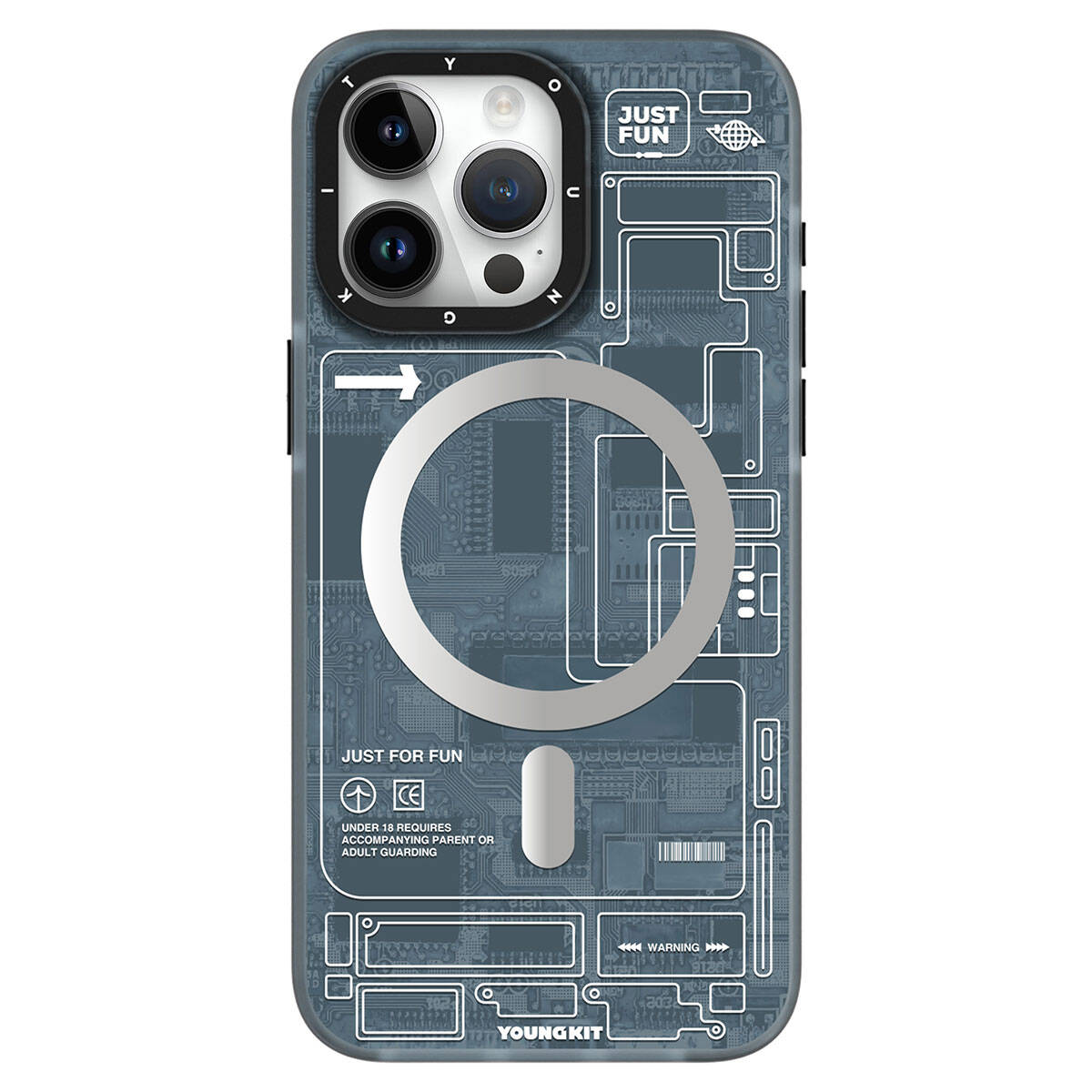 iPhone 15 Pro Max Kılıf M-safe Şarj Özellikli YoungKit Technology Serisi Kılıf