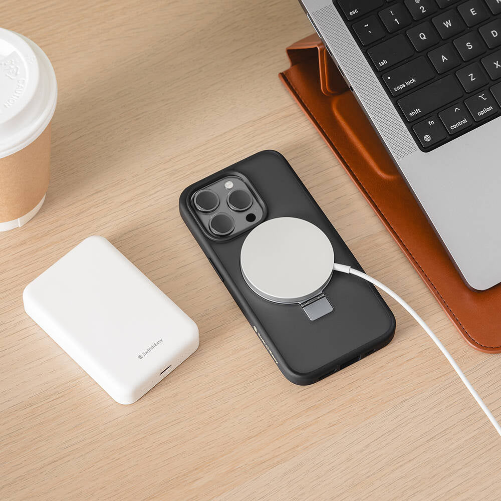 iPhone 15 Pro Max Kılıf M-safe Şarj Özellikli Yüzük Standlı Lisanslı Switcheasy Magstand-M Kılıf