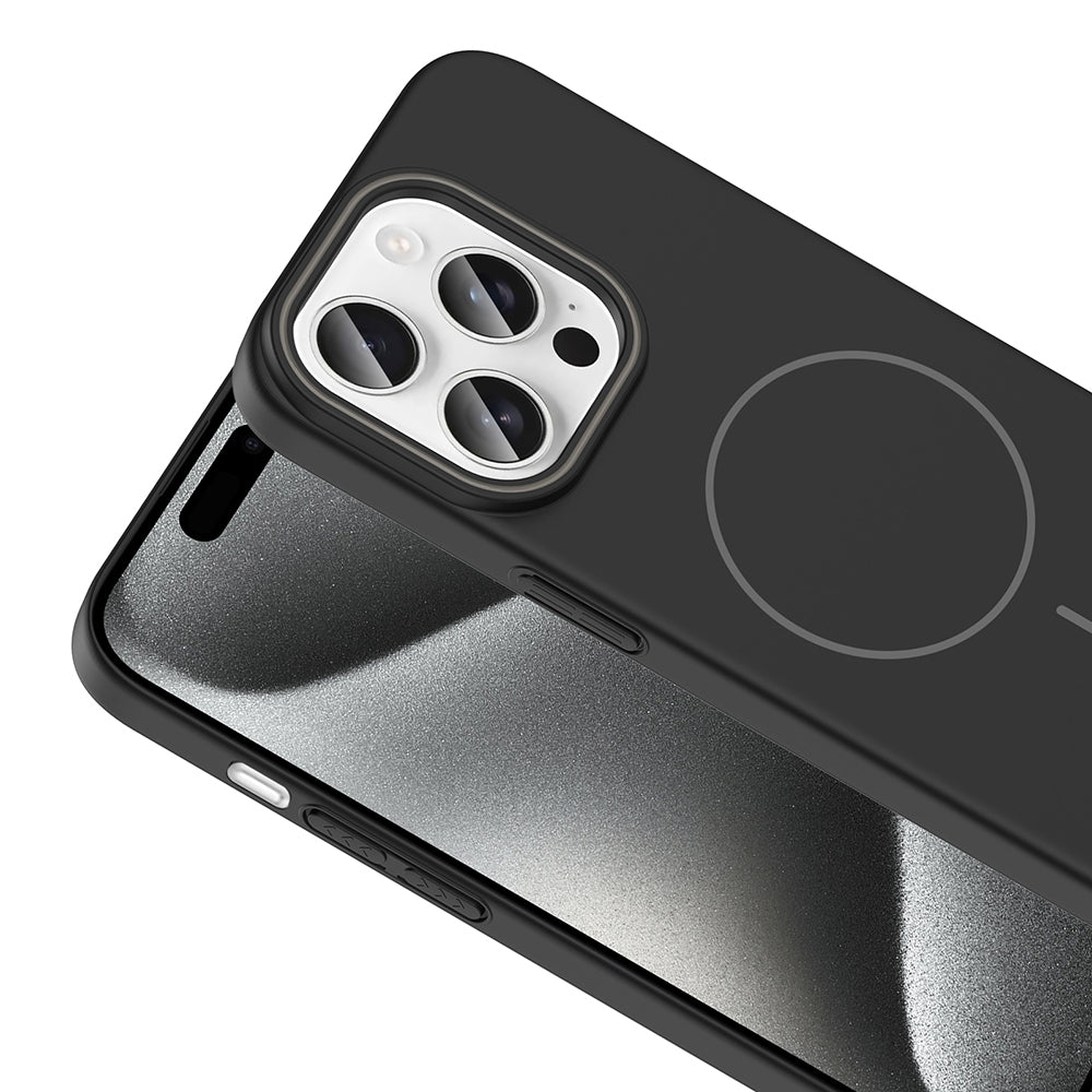 iPhone 15 Pro Max Kılıf M-safe Şarj Özellikli Zore Ruby Sert Kılıf