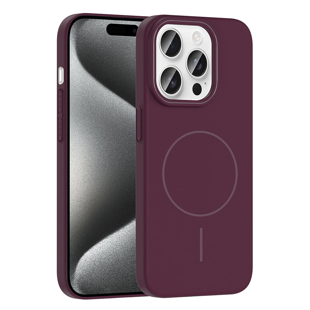 iPhone 15 Pro Max Kılıf M-safe Şarj Özellikli Zore Ruby Sert Kılıf