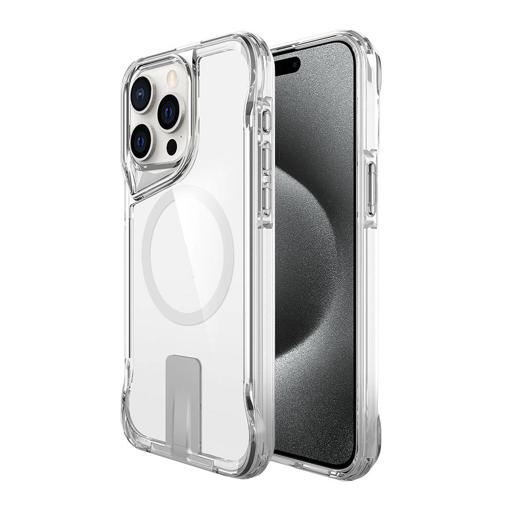 iPhone 15 Pro Max Kılıf M-safe Şarj Özellikli Zore T-Max Standlı Kılıf