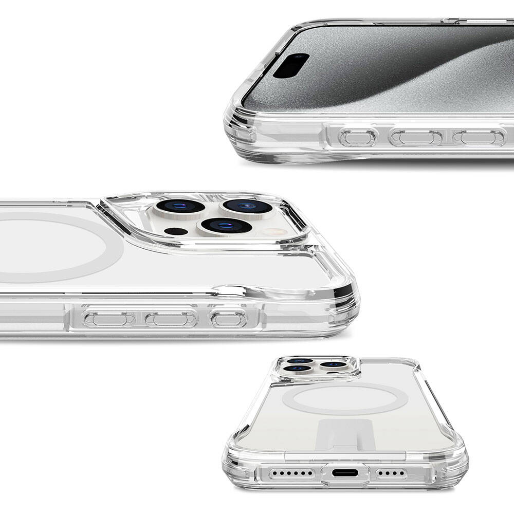 iPhone 15 Pro Max Kılıf M-safe Şarj Özellikli Zore T-Max Standlı Kılıf